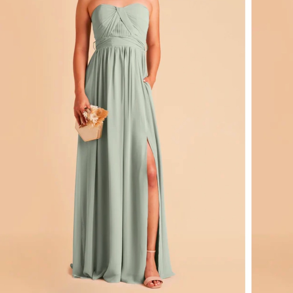 Birdy Grey Grace Convertible Dress With Slit - SAGE / BRIDESMAID